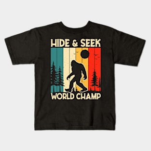 Vintage retro bigfoot hide & seek world champion Kids T-Shirt